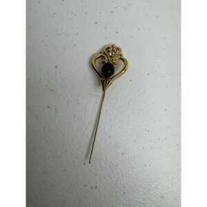 Vintage Black and Gold Elegant Stick Pin Free Shipping